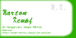 marton kempf business card